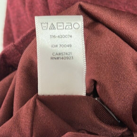 Ann Taylor Loft Cross Front Dress Stretchy Womens Medium Midi Wine Career Office - Picture 9 of 12